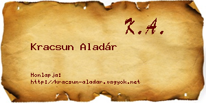Kracsun Aladár névjegykártya